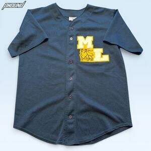 Vintage Merrill Lynch Baseball Jersey Shirt XL Blue ML Bull Steamboat 22 USA